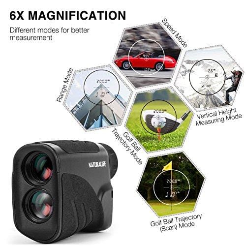 Naturalife Golf Laser Rangefinder, Hunting Laser rangefinder, Multifunctional Vertical Range Finder for Outdoor Activities, 656 Yard Range