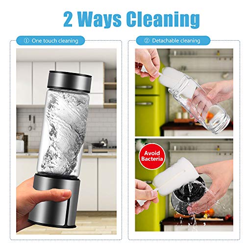 KACSOO Portable Blender for Smoothie and Shakes, 2 Lids Personal Blender USB Rechargeable Cordless 15 OZ Small Mixer Glass Fruit Juicer Cup Single Serve Blender for Travel on the go