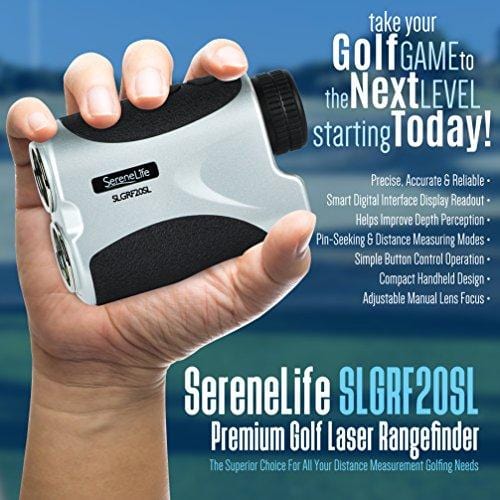 SereneLife Advanced Golf Laser Rangefinder - 546.2 Yard Digital Accuracy Distance Meter with Pinsensor Technology, 6X Magnification and 2 Modes for Hunting, Shooting, Archery and More - SLGRF20SL