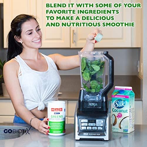 Greens Superfood Juice - Organic Green Veggie Powder - 20+ Fruits & Vegetables - Promotes Gut Health - Antioxidant, Digestive Enzyme & Probiotic Blends - Gluten Free Non-GMO Vegan - Apple Banana 450g