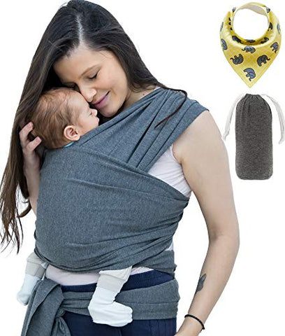 StrollerTrotter Baby Wrap Carrier Sling - Soft and Stretchy Infant to Toddler Size, with Pouch and bib
