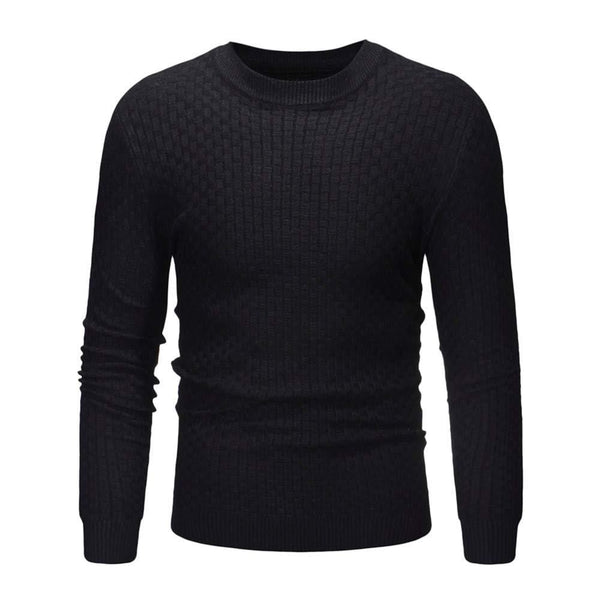 FIRERO Men's Long Sleeve Autumn Winter Slub Pattern Casual Top Blouse Knitted Sweater