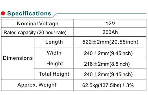 NPP NPD12-200Ah Rechargeable Deep Cycle 4D SLA 12V 200Ah Battery with Button Style Terminals