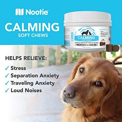 Nootie Calming Treats for Dogs 120CT - Dog Anxiety Relief Organic Passion Flower 150Mg of Hemp Oil for Dogs per Soft Chew Calming Aid for Anxiety Relief for Dogs and Pets Calming Dog Treats