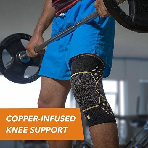 CopperJoint – Copper-Infused Performance Compression Knee Sleeve, Promotes Increased Blood Flow to The Knee and Provides Enhanced Compression and Support for Athletes, Single Sleeve (Small)