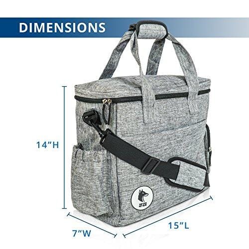 Top Dog Travel Bag - Airline Approved Travel Set for Dogs Stores All Your Dog Accessories - Includes Travel Bag, 2X Food Storage Containers and 2X Collapsible Dog Bowls.