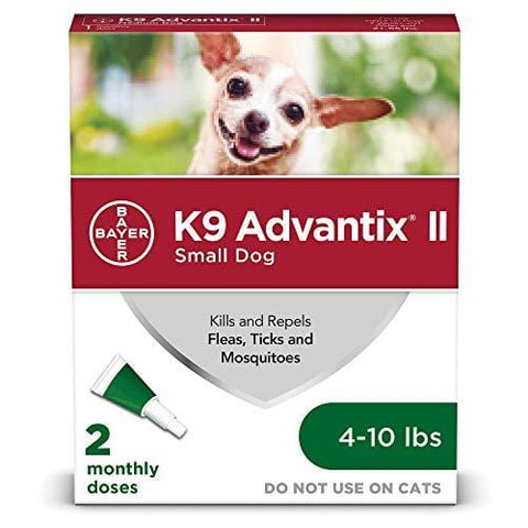 Bayer K9 Advantix II Flea, Tick and Mosquito Prevention for Small Dogs, 4 - 10 lb, 2 doses