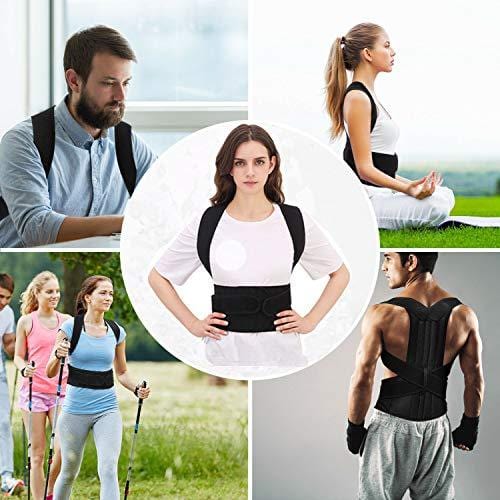 Back Brace Posture Corrector for Women and Men Back Lumbar Support Shoulder Posture Support for Improve Posture Provide and Back Pain Relief (27.5"-49.5") Waist-L