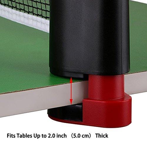 Hipiwe Retractable Table Tennis Net Replacement, Ping Pong Net and Post with PVC Storage Bag, 6 Feet(1.8M, Fits Tables Up to 2.0 inch （5.0 cm） (Black)