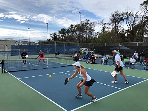Pickleball Paddle Set,Light weight,Power Honeycomb Core Paddle and Mat surface, Octagonal handle shape，sweat absorption and stitched grip, 4.125'' handle size, 4 pickleballs, cover bag， (red blue)