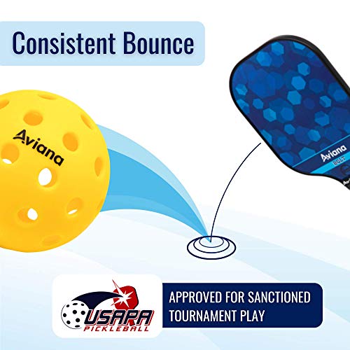 Pickleball Ball Set | Professional USAPA Approved for Sanctioned Tournament Play | 40 Holes & Specifically Designed for Outdoor Courts | Yellow, 6 or 12 Balls Pack (Yellow 12 Balls Pack)