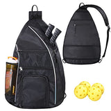 LLYWCM Pickleball Bag - Pickleball Bags for Women Men - Pickleball Backpack - Travel Pickleball Paddle Case, Pickle Ball Bag for Pickleball Paddle Tennis Racket, Pickleball Sling Bag(Black)