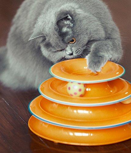 Petstages Tower of Tracks Cat Toy - 3 Levels of Interactive Play - Circle Track with Moving Balls Satisfies Kitty's Hunting, Chasing, and Exercising Needs