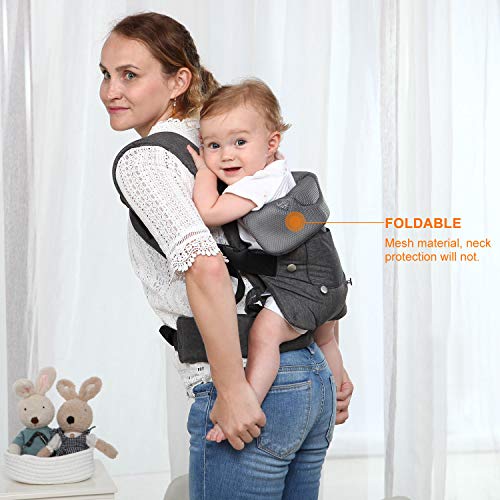 caiyuangg Baby Convertible Carrier, All Carry Position Newborn to Toddlers Ergonomic Carrier with Soft Breathable Air Mesh and All Adjustable Buckles