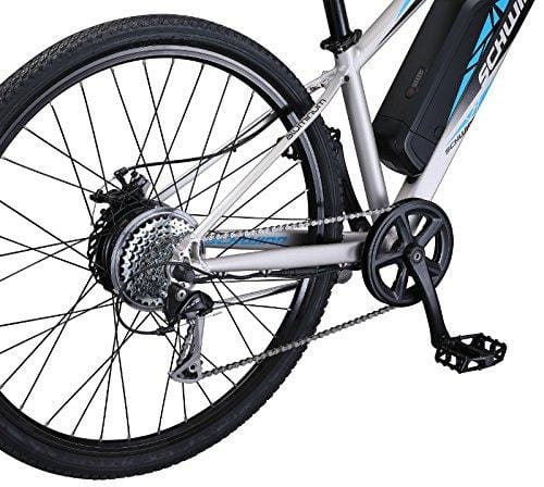 Schwinn Sycamore 350 Watt hub-drive, mountain/hybrid, electric bicycle, 8 speeds, wheel size Womens size (Small)