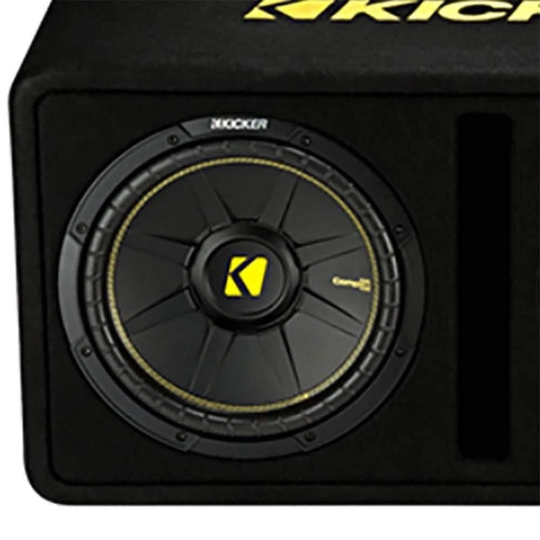 KICKER Dual 10" 1200W 2-Ohm Sub Enclosure + 1500W Monoblock Amp w/Wiring Kit