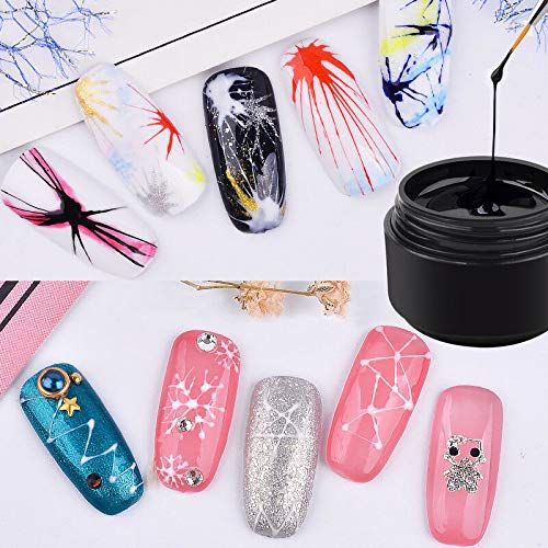 Barhunkft(TM) Nail Art UV Gel Drawing Elastic Line Painting Gel Varnish Silk Spider Graffiti(Random Color)