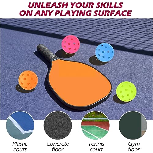 RayChee Outdoor Pickleball Balls, 40 Holes Pickleballs 3/12/48 Pack for Sport Outdoor Play, High Bounce Pickle Balls Outside for All Style Pickleball Paddle & Court w/Mesh Bag