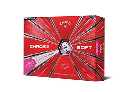 Callaway Golf Chrome Soft Truvis Golf Balls, (One Dozen), White/Pink [product _type] Callaway - Ultra Pickleball - The Pickleball Paddle MegaStore