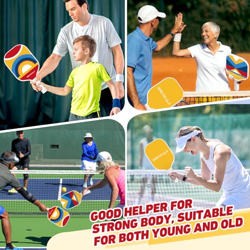 Pickleball Paddles Set of 2, Fiberglass Surface Pickleball Paddle Set with 4 Balls, 1 Carry Bag, 2 Cooling Towels Racket with Ergonomic Cushion Grip for Beginner & Intermediate Gift for Women Men