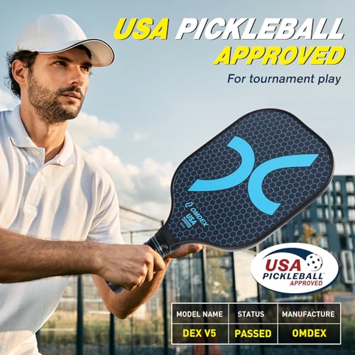 OMDEX V5 Pickleball Paddle, Carbon Fiber Pickleball Paddle Set USAPA Approved, Lightweight Pickleball Racket, Pickle Ball Paddle Gifts for Women Men