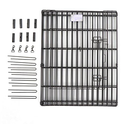 MidWest Foldable Metal Exercise Pen / Pet Playpen, Black w/ door, 24"W x 24"H