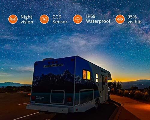 ZEROXCLUB Rear View Camera Kit, 1080P FHD Car Backup Camera IP69 Waterproof Night Vision Reverse Camera Monitor for Van RV Truck Trailer (SY01)