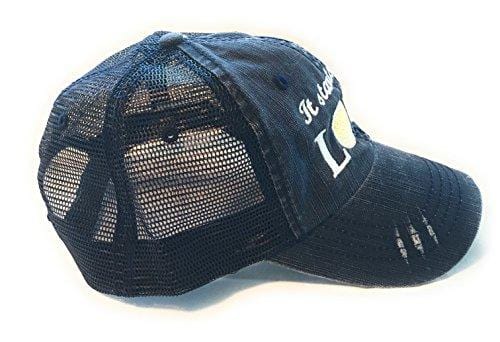 Tennis Addiction It Starts with Love Trucker Distressed Hat Cap Tennis Gift