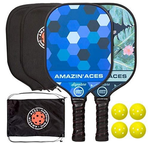 Amazin' Aces Signature Pickleball Paddle | USAPA Approved | Graphite Face & Polymer Core | Premium Grip | Paddles Available as Single or Set | Set Includes Balls & Bag | Includes Racket Case & eBook [product _type] Amazin' Aces - Ultra Pickleball - The Pickleball Paddle MegaStore