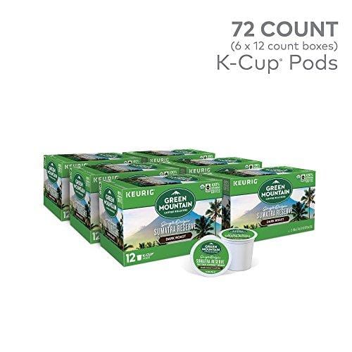 Green Mountain Coffee Roasters Sumatran Reserve Keurig Single-Serve K-Cup Pods, Dark Roast Coffee, 72 Count (6 Boxes of 12 Pods)