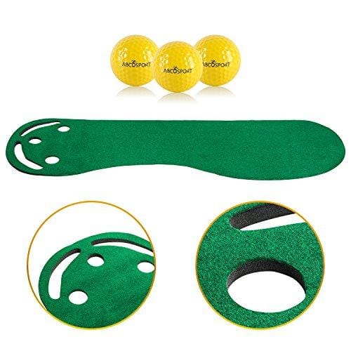Golf Putting Green Grassroots Mat - 9ft by 3ft – Includes Free 3 Yellow Golf Balls - Ideal for Outdoor & Indoor – for Practicing, Training – Thicker and Wider Surface – For All Ages! [product _type] Abco Tech - Ultra Pickleball - The Pickleball Paddle MegaStore