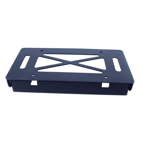 BESKE Flip-Up License Plate Holder for Winch Black Front License Plate Frame License Holder for Jeep Wrangler TJ YJ JK JKU JL