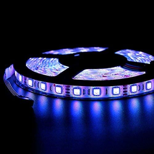 SUPERNIGHT LED Strip 16.4Ft 5050 Waterproof 300leds Adhesive Rope Lights,RGB Color Changing Kit with LED Flexible Strip and 44 Key Remote Control and 12V DC 5A Power Supply