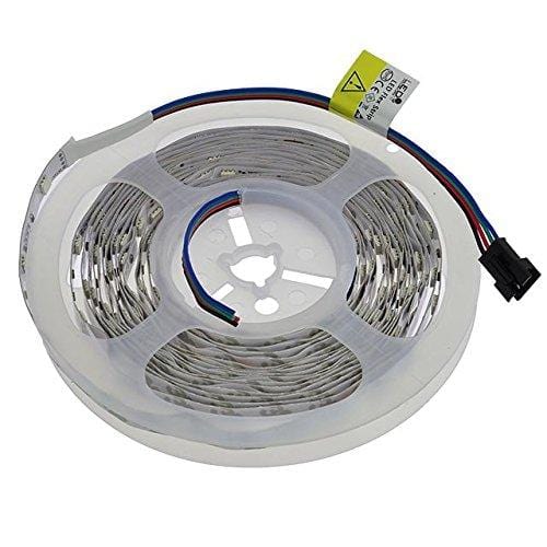 LEDwholesalers 12-Volt 16.4-ft RGB Color-Changing Kit with Controller and IR Remote, Power Supply, and LED Strip in White PCB, 2034RGB-R2+3369+3208