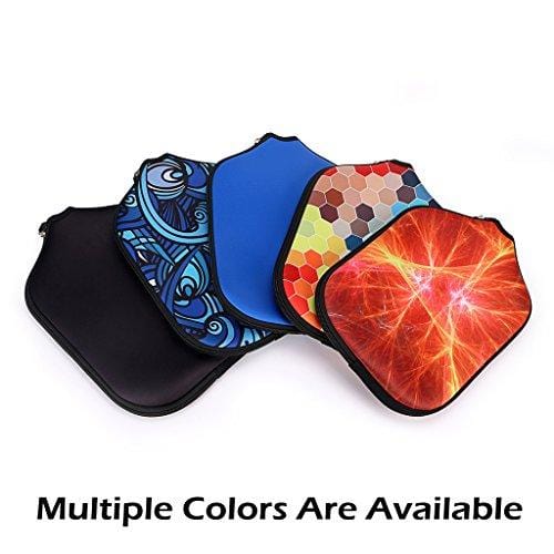 Hipiwe Pickleball Paddle Cover Case Neoprene Pickleball Racquets Rackets Protective Cover Sleeve Bag Fits Most Rackets - Protect Your Paddle - Pack of 2 (Ethnic Style Blue)