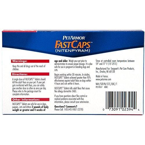 PetArmor FastCaps (nitenpyram) Oral Flea Control Medication, 25 lbs and Over, 6 count