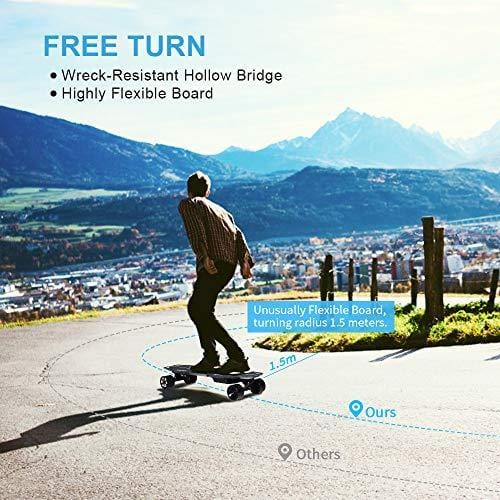 Spadger Electric Skateboard D5X Plus 35’’ Electric Longboard Black, 23Mph 900W Dual Motor, 12 Miles Range, Load up to 264Lbs, with Wireless Remote Control & APP Control Bulit-in LED Lights