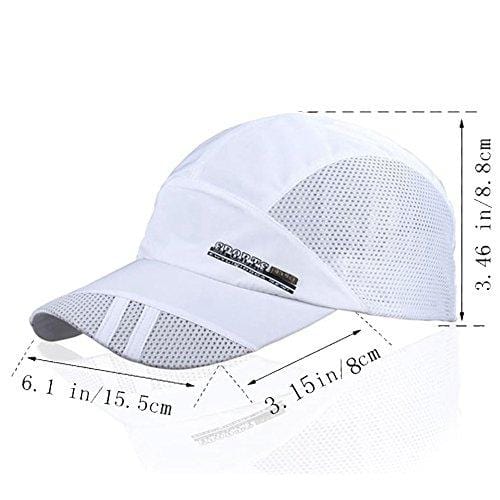 YING LAN Men's Autumn Outdoor Sport Baseball Hat Running Visor Sun Cap White
