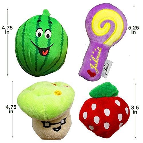 Jalousie 12 Pack Dog Squeaky Toys Cute Plush Toys for Small Medium Dog Pets