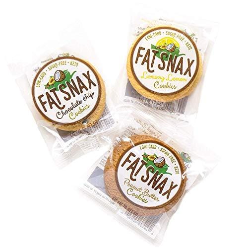 Fat Snax Cookies - Low Carb, Keto, and Sugar Free (Variety Pack, 12-pack (24 cookies)) - Keto-Friendly & Gluten-Free Snack Foods