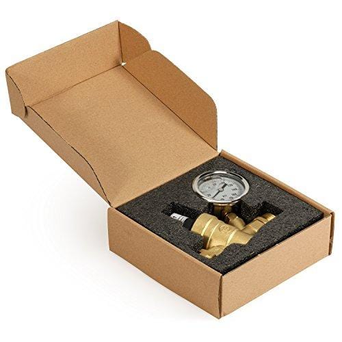 Kohree Water Pressure Regulator Valve, Brass Lead-Free Adjustable Water Pressure Reducer with Gauge for RV Camper, and Inlet Screened Filter