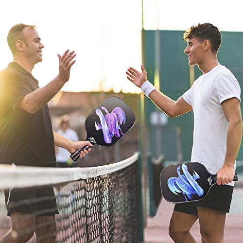 DOKOU Pickleball Paddles, Pickleball Paddle with Fiberglass Face and Polypropylene Honeycomb Core, Pickleball Paddle Set of 2 with 1 Bag and 4 Pickleballs