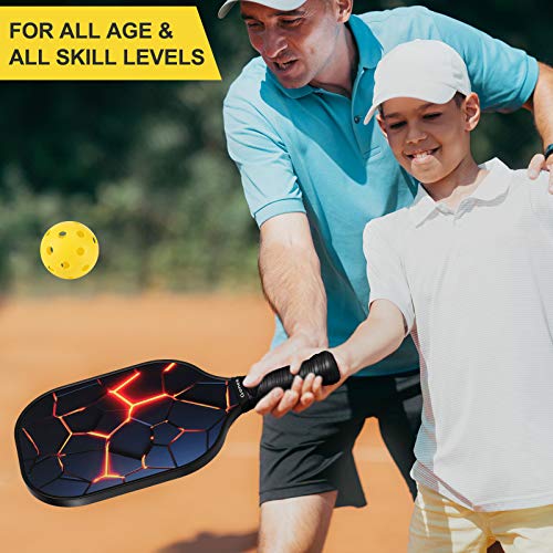 Gonex Pickleball Paddles Set of 2 Graphite Pickleball Set Pickleball Rackets Equipment with Pickleball Racquet, Honeycomb Composite Core, Balls and Carry Bag