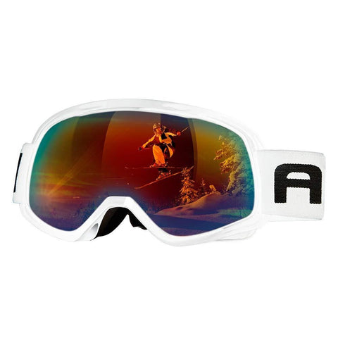 AKASO Ski Goggles, Snow Goggles for Youth, Kids & Teenagers, Snowboard Goggles with Anti-Slip Strap, Anti-Fog, Dual Layers Spherical Lens, UV 100% Protection