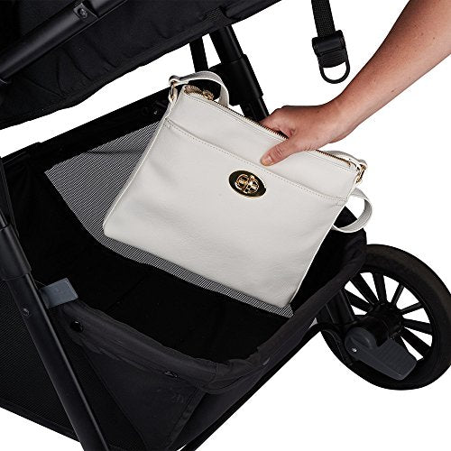 Evenflo Pivot Modular Travel System, Lightweight Baby Stroller, Sleek & Versatile, Easy Infant Car Seat Transfer, Oversized Storage Basket, Blanket Boot, Travel Stroller, 3-Panel Canopy, Sandstone Tan