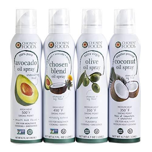 Chosen Foods 100% Pure Avocado Oil Spray 4.7 oz. (2 Pack), Non-GMO, 500° F Smoke Point, Propellant-Free, Air Pressure Only for High-Heat Cooking, Baking and Frying - Ultra Pickleball