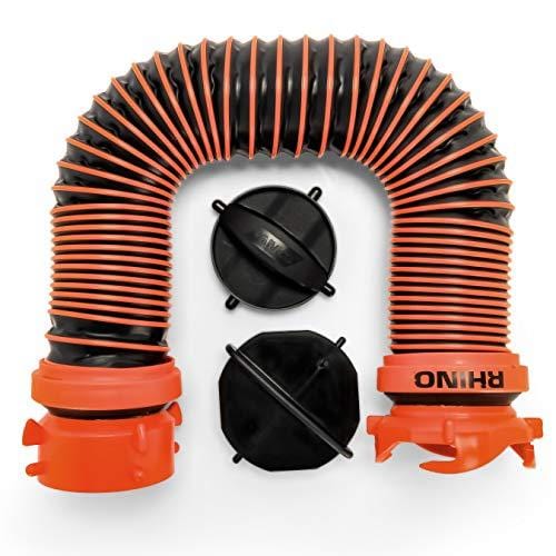 Camco Rhino Heavy Duty 28 Gallon Portable Waste Holding Hose and Accessories-Durable Leak Free and Odorless RV Tote Tank (39004)