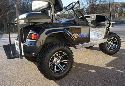 EZGO TXT/Medalist 1994-2001.5 ELECTRIC Golf Cart Drop Axle Lift Kit & 12" TERMINATOR Golf Cart Wheels and 23" All Terrain Golf Cart Tires Combo - Set of 4