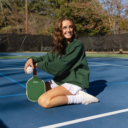 PICKLD Stylish Premium Pickleball Paddle Racket | Durable Fiberglass Surface | Honeycomb Core | Perfect Addition to a Pickleball Set | Indoor Outdoor Pickle Ball Paddle (Leaf Green)