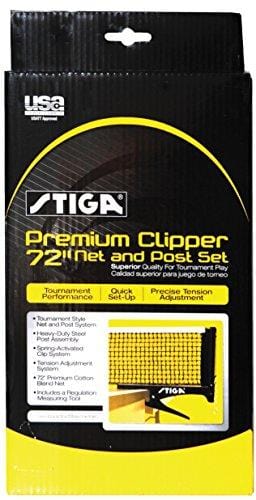 STIGA Premium Clipper 72” Regulation Table Tennis Net and Post Set with Easy Set Up and Spring Activated Clip